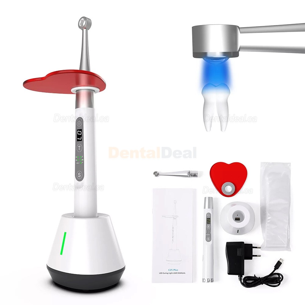 Betterway C25 Plus Dental Cordless LED Curing Light with Head
